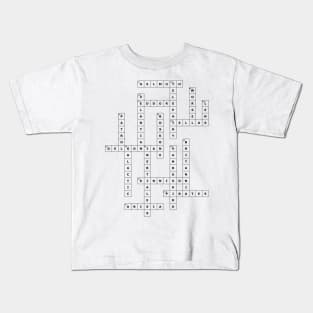 (1950GP) Crossword pattern with words from a famous 1950 science fiction book. Kids T-Shirt